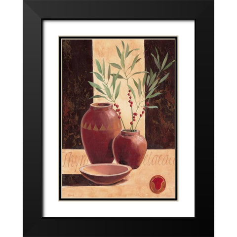 Tyme Black Modern Wood Framed Art Print with Double Matting by Renee
