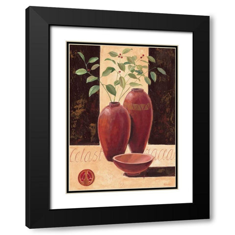 Celastracea Black Modern Wood Framed Art Print with Double Matting by Renee