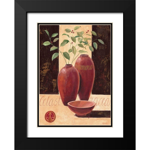 Celastracea Black Modern Wood Framed Art Print with Double Matting by Renee