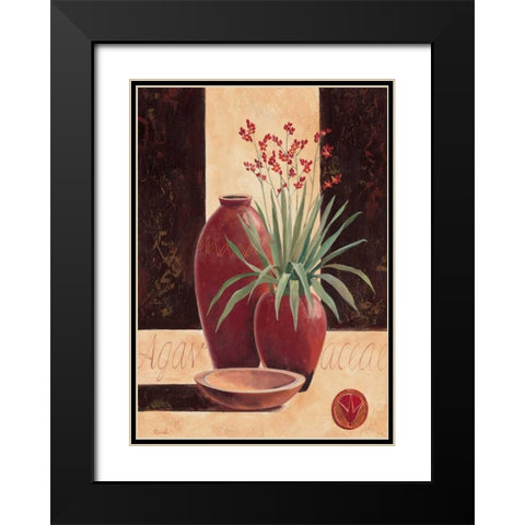 Agavacea Black Modern Wood Framed Art Print with Double Matting by Renee