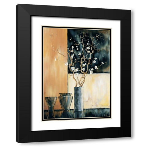 Ambiance II Black Modern Wood Framed Art Print with Double Matting by Renee
