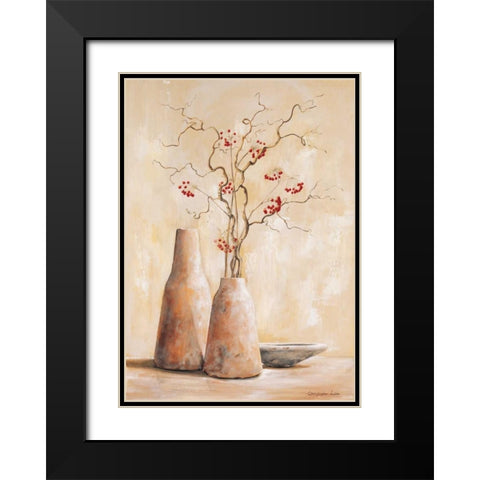 Red berries III Black Modern Wood Framed Art Print with Double Matting by Lien, Christopher