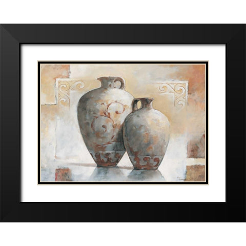 Vases II Black Modern Wood Framed Art Print with Double Matting by Alberto, Tanya