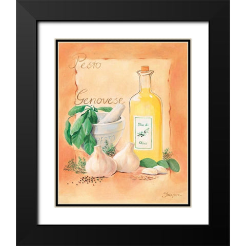 Pesto Genovese Black Modern Wood Framed Art Print with Double Matting by Jasper