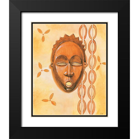Mask II Black Modern Wood Framed Art Print with Double Matting by Nauts, Frans