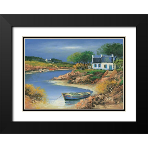 Bretagne I Black Modern Wood Framed Art Print with Double Matting by Burgy