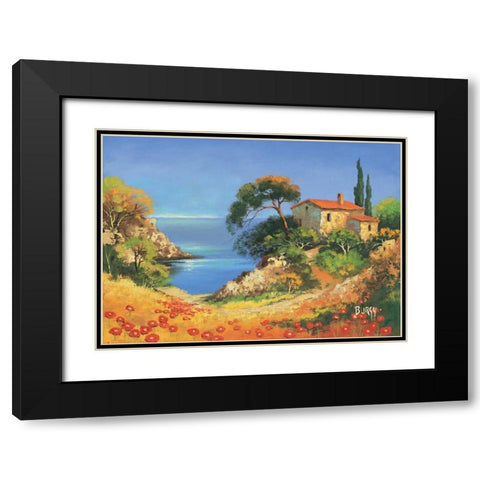 View on ocean II Black Modern Wood Framed Art Print with Double Matting by Burgy