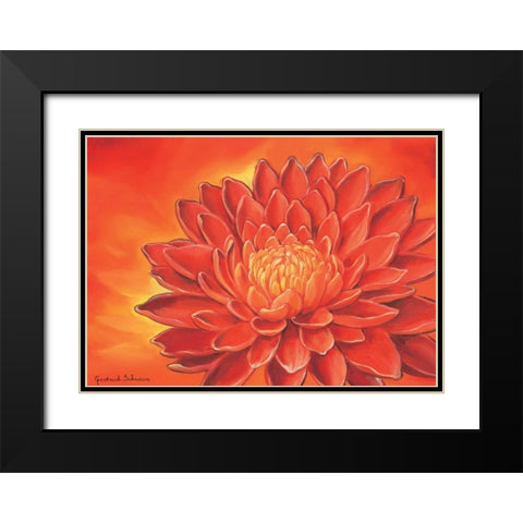 Red flowers II Black Modern Wood Framed Art Print with Double Matting by Schweser, Gertrud