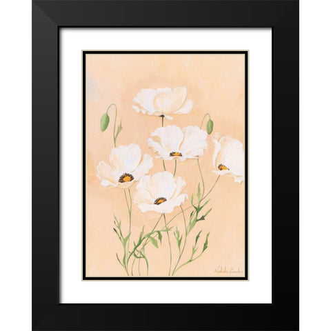 White poppy II Black Modern Wood Framed Art Print with Double Matting by Boucher, Nathalie