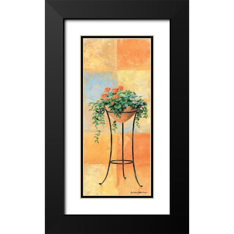 Flowers and tiles II Black Modern Wood Framed Art Print with Double Matting by Gieben, Lina