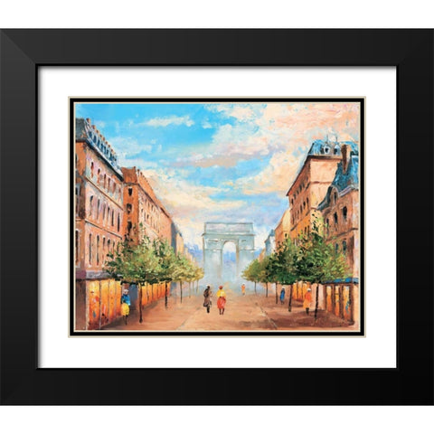 Paris III Black Modern Wood Framed Art Print with Double Matting by Renee