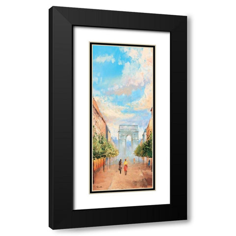 Paris V Black Modern Wood Framed Art Print with Double Matting by Renee