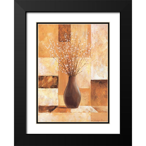 Twigs with white I Black Modern Wood Framed Art Print with Double Matting by Boucher, Nathalie