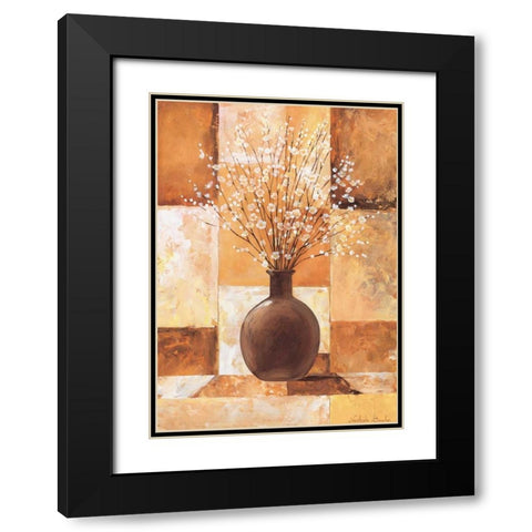 Twigs with white II Black Modern Wood Framed Art Print with Double Matting by Boucher, Nathalie