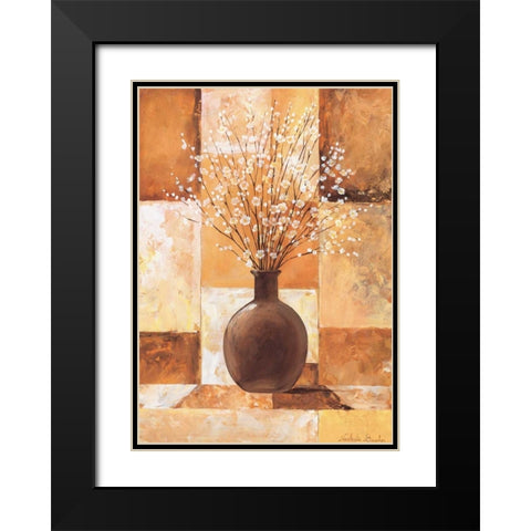 Twigs with white II Black Modern Wood Framed Art Print with Double Matting by Boucher, Nathalie