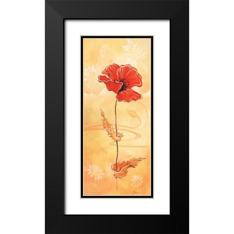 Single red I Black Modern Wood Framed Art Print with Double Matting by Jasper