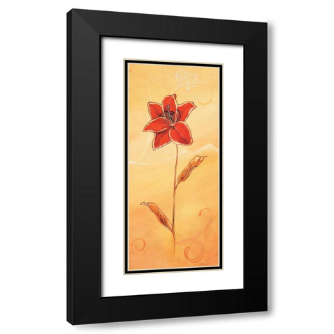 Single red III Black Modern Wood Framed Art Print with Double Matting by Jasper
