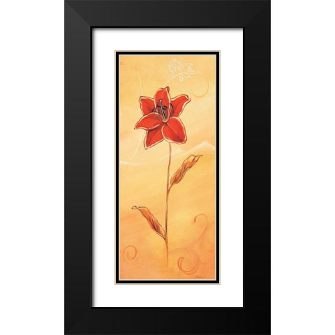 Single red III Black Modern Wood Framed Art Print with Double Matting by Jasper