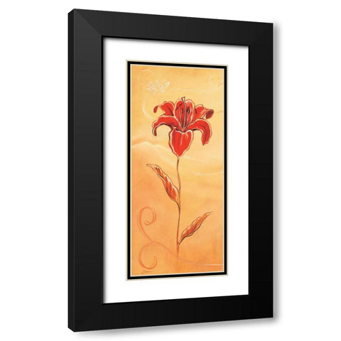 Single red IV Black Modern Wood Framed Art Print with Double Matting by Jasper