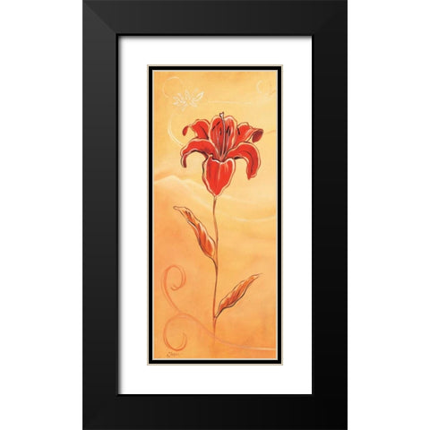Single red IV Black Modern Wood Framed Art Print with Double Matting by Jasper