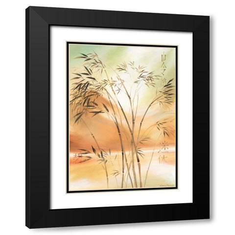 Bamboo wave II Black Modern Wood Framed Art Print with Double Matting by Prosnov, Valerie