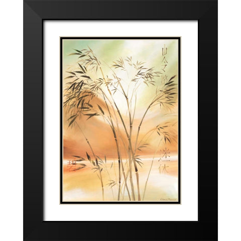 Bamboo wave II Black Modern Wood Framed Art Print with Double Matting by Prosnov, Valerie