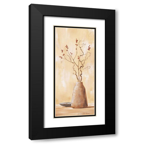 Red berries V Black Modern Wood Framed Art Print with Double Matting by Lien, Christopher