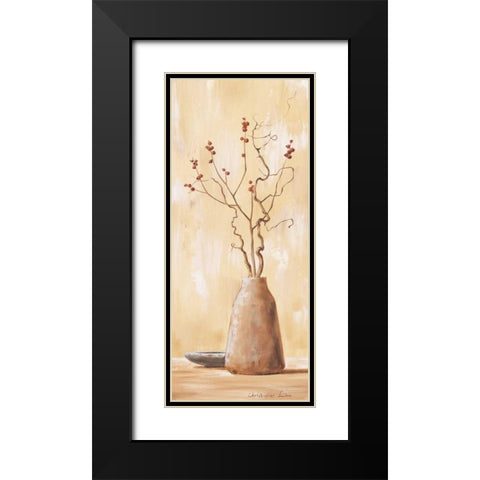 Red berries V Black Modern Wood Framed Art Print with Double Matting by Lien, Christopher