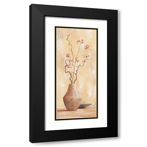 Red berries VI Black Modern Wood Framed Art Print with Double Matting by Lien, Christopher