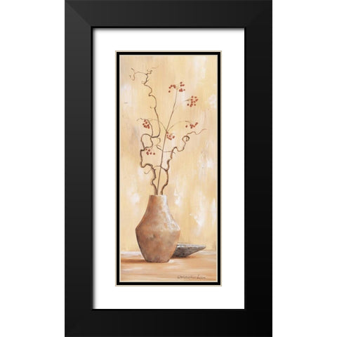 Red berries VI Black Modern Wood Framed Art Print with Double Matting by Lien, Christopher