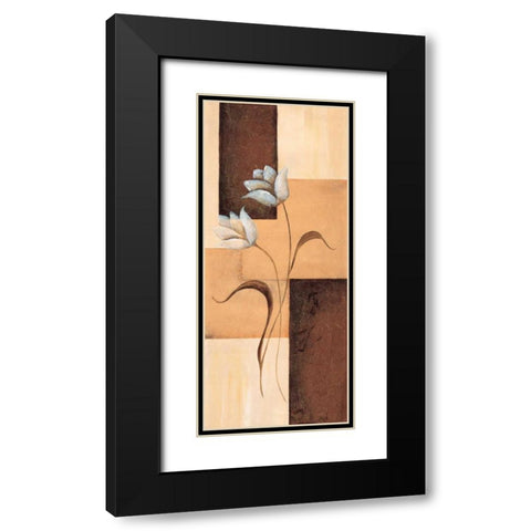 Tulips on blocks III Black Modern Wood Framed Art Print with Double Matting by Hedy