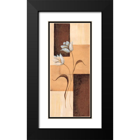 Tulips on blocks III Black Modern Wood Framed Art Print with Double Matting by Hedy