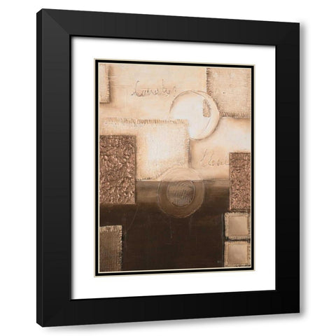 Circles II Black Modern Wood Framed Art Print with Double Matting by Hedy