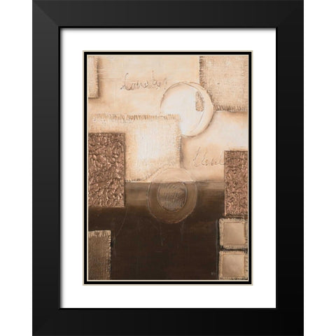 Circles II Black Modern Wood Framed Art Print with Double Matting by Hedy