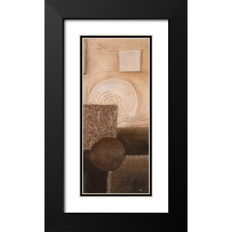 Cirlcles III Black Modern Wood Framed Art Print with Double Matting by Hedy