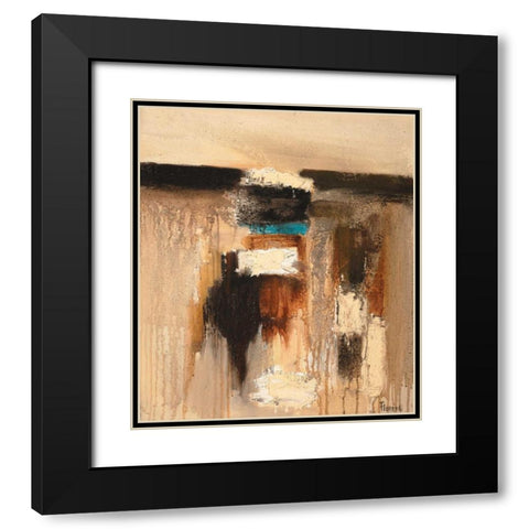 Composition in beige Black Modern Wood Framed Art Print with Double Matting by Florenti, Isa