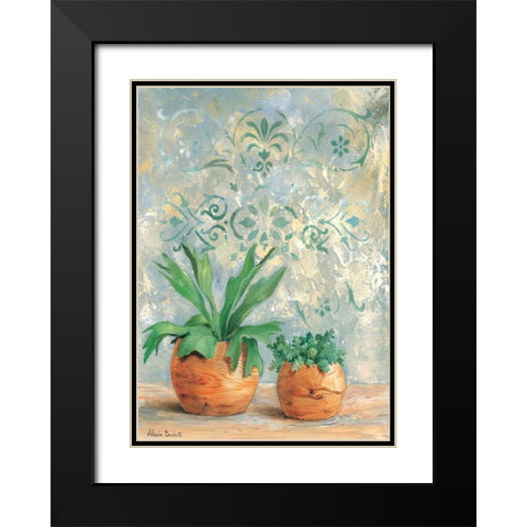 Green plants I Black Modern Wood Framed Art Print with Double Matting by Dubois, Alain