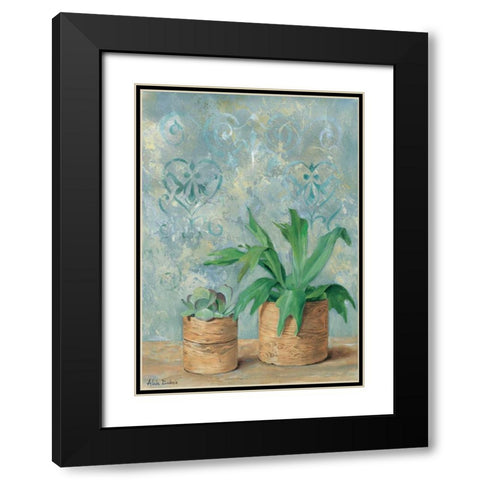 Green plants II Black Modern Wood Framed Art Print with Double Matting by Dubois, Alain