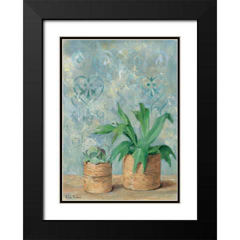Green plants II Black Modern Wood Framed Art Print with Double Matting by Dubois, Alain
