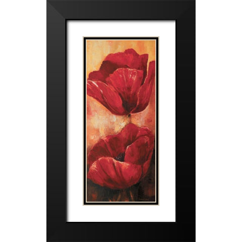 Poppies I Black Modern Wood Framed Art Print with Double Matting by Lotus, Lenna