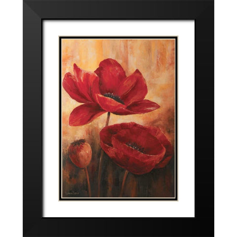 Poppies III Black Modern Wood Framed Art Print with Double Matting by Lotus, Lenna