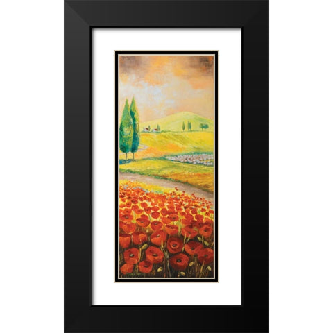 Poppyfield III Black Modern Wood Framed Art Print with Double Matting by Lotus, Lenna