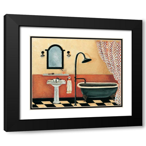Bath time II Black Modern Wood Framed Art Print with Double Matting by Hedy