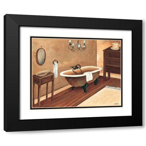 Calm bath I Black Modern Wood Framed Art Print with Double Matting by Hedy