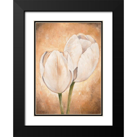 Tulip on beige II Black Modern Wood Framed Art Print with Double Matting by Lotus, Lenna