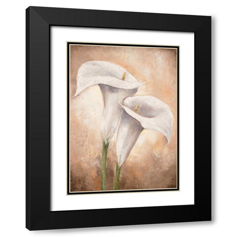 Calla Lilly II Black Modern Wood Framed Art Print with Double Matting by Lotus, Lenna