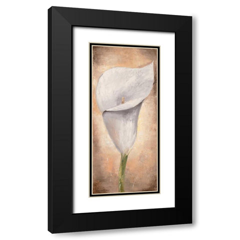 Calla Lilly III Black Modern Wood Framed Art Print with Double Matting by Lotus, Lenna