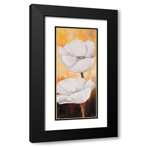 White flowers III Black Modern Wood Framed Art Print with Double Matting by Lotus, Lenna