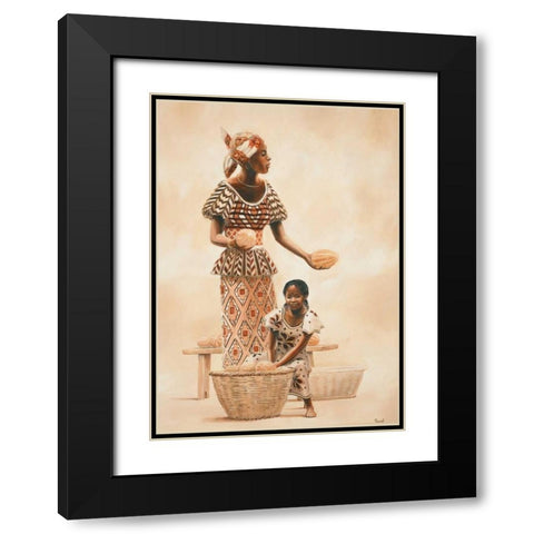 African life II Black Modern Wood Framed Art Print with Double Matting by Renee