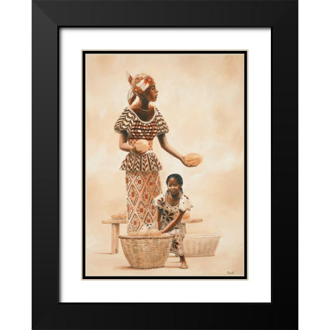 African life II Black Modern Wood Framed Art Print with Double Matting by Renee